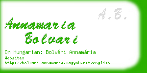 annamaria bolvari business card