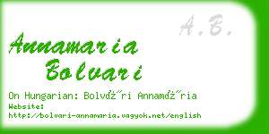 annamaria bolvari business card